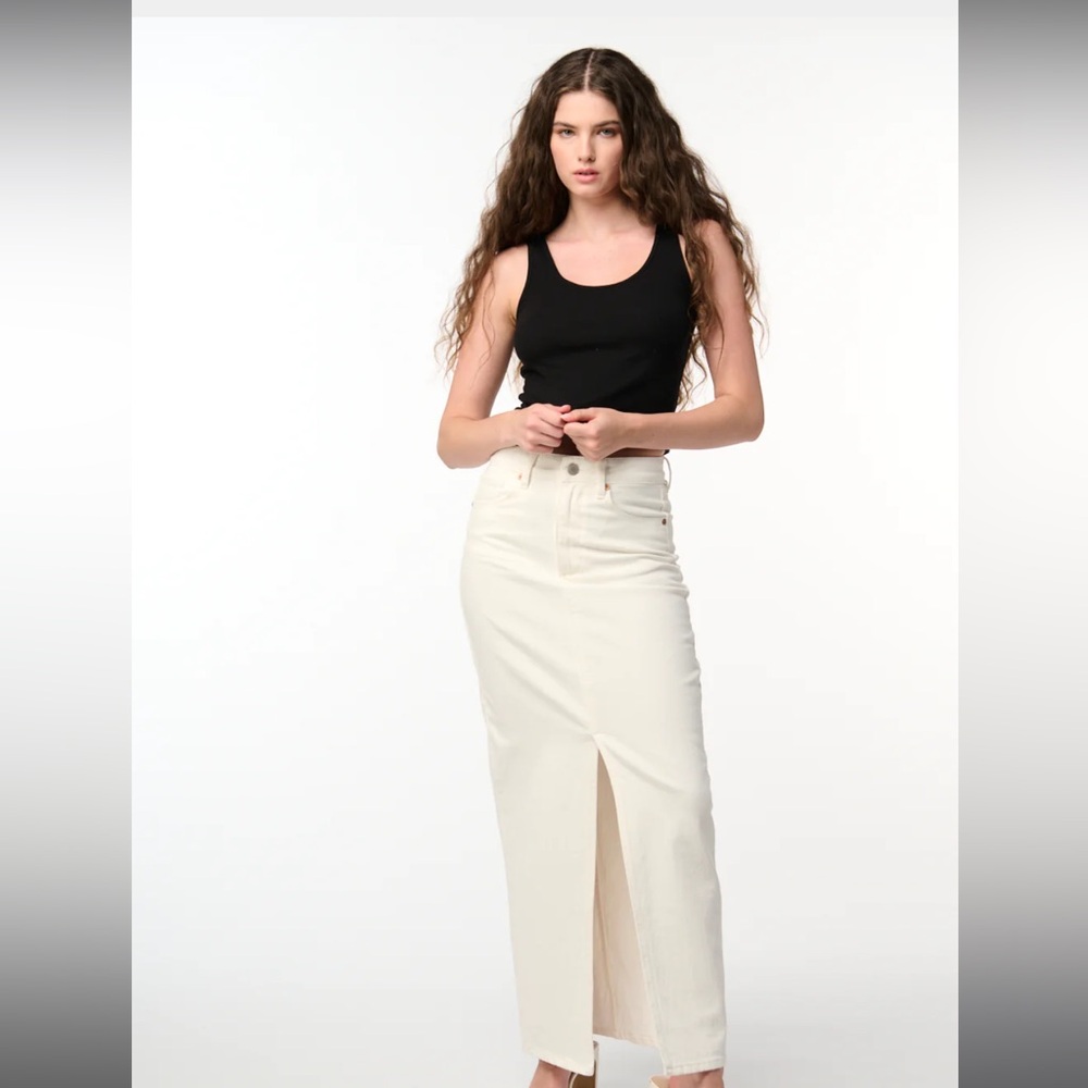 Blanknyc ecru denim maxi skirt- 26